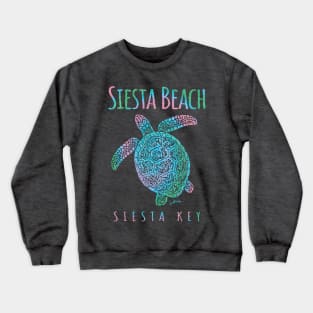 Siesta Beach, Siesta Key, FL - Sea Turtle Crewneck Sweatshirt
